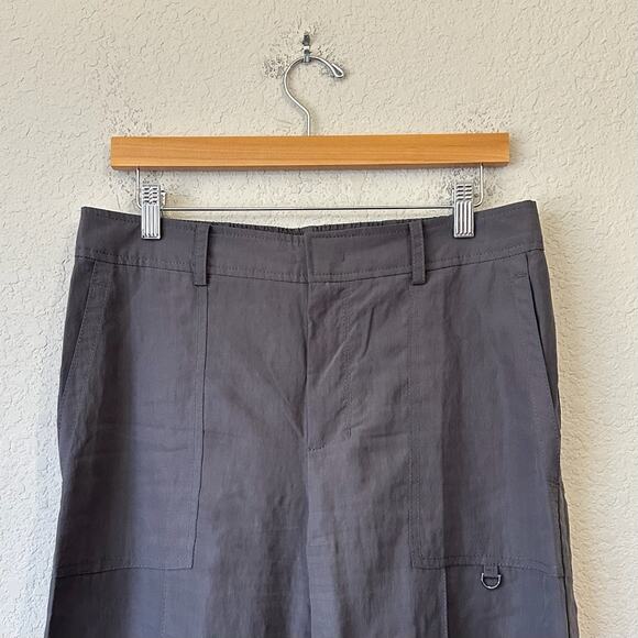 VINCE Utility Pants Taupewood Lightweight Wide Leg HR Relaxed Fit - Picture 4 of 14